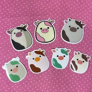 Squishmallow Stickers Cows 7 stickers